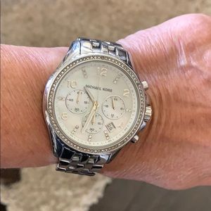 NEW BATTERY Michael Kors Mother of Pearl Watch